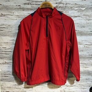 🏁 Adidas red  crop wind breaker jacket size large